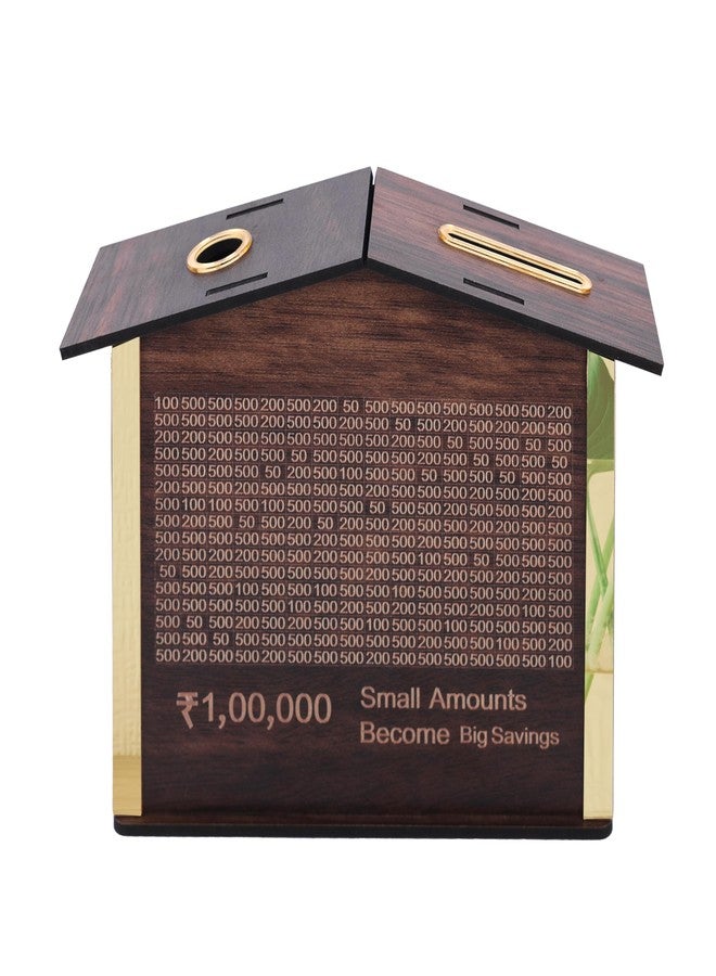 DEV STORE Wooden Money Saving Box | Cash Saver Money Box with Counting Target | ₹1,00,000 Savings Challenge Piggy Bank | Coin & Cash Bank for Boys, Girls and Adult | Durable & Eco-Friendly - Image 5